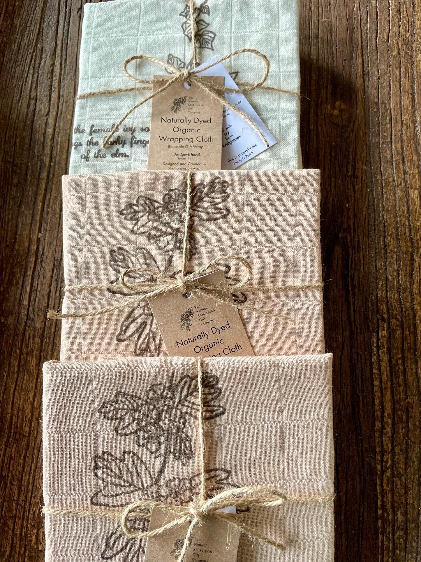 Naturally Dyed Gift Wrapping Cloth: Hawthorn