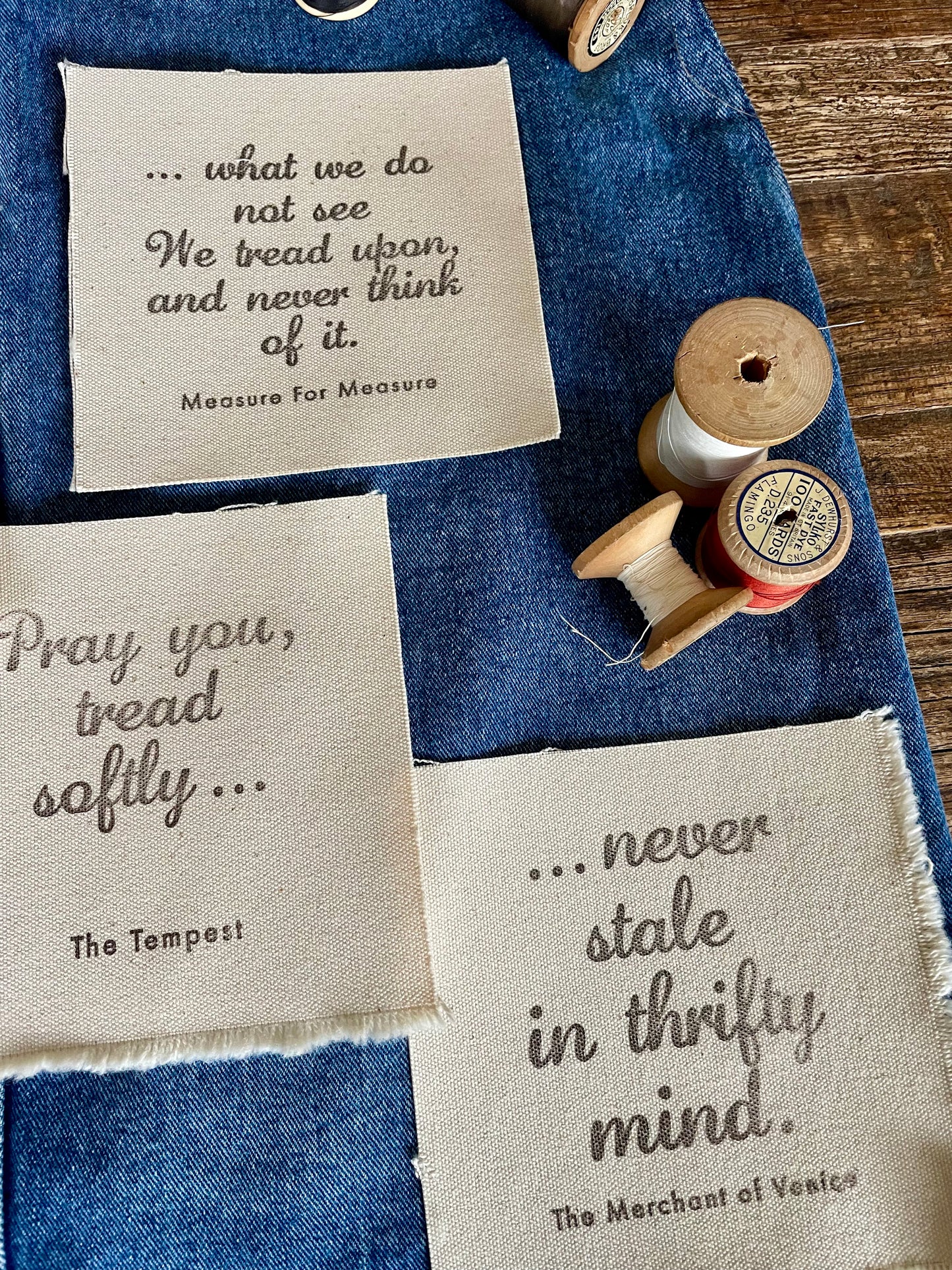 Sew-On Patches Set: Shakespeare's Earth-Friendly Quotes