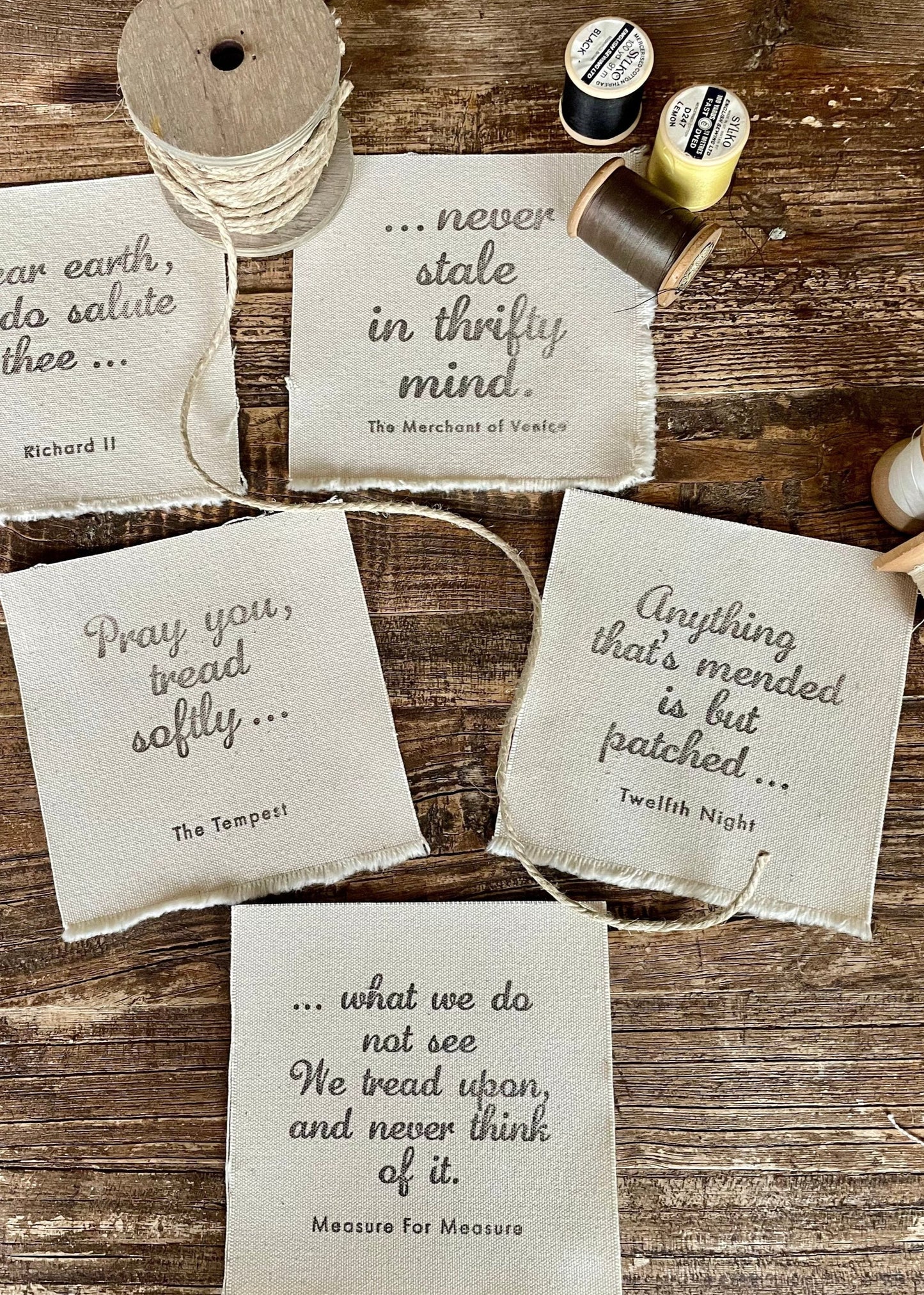 Sew-On Patches Set: Shakespeare's Earth-Friendly Quotes