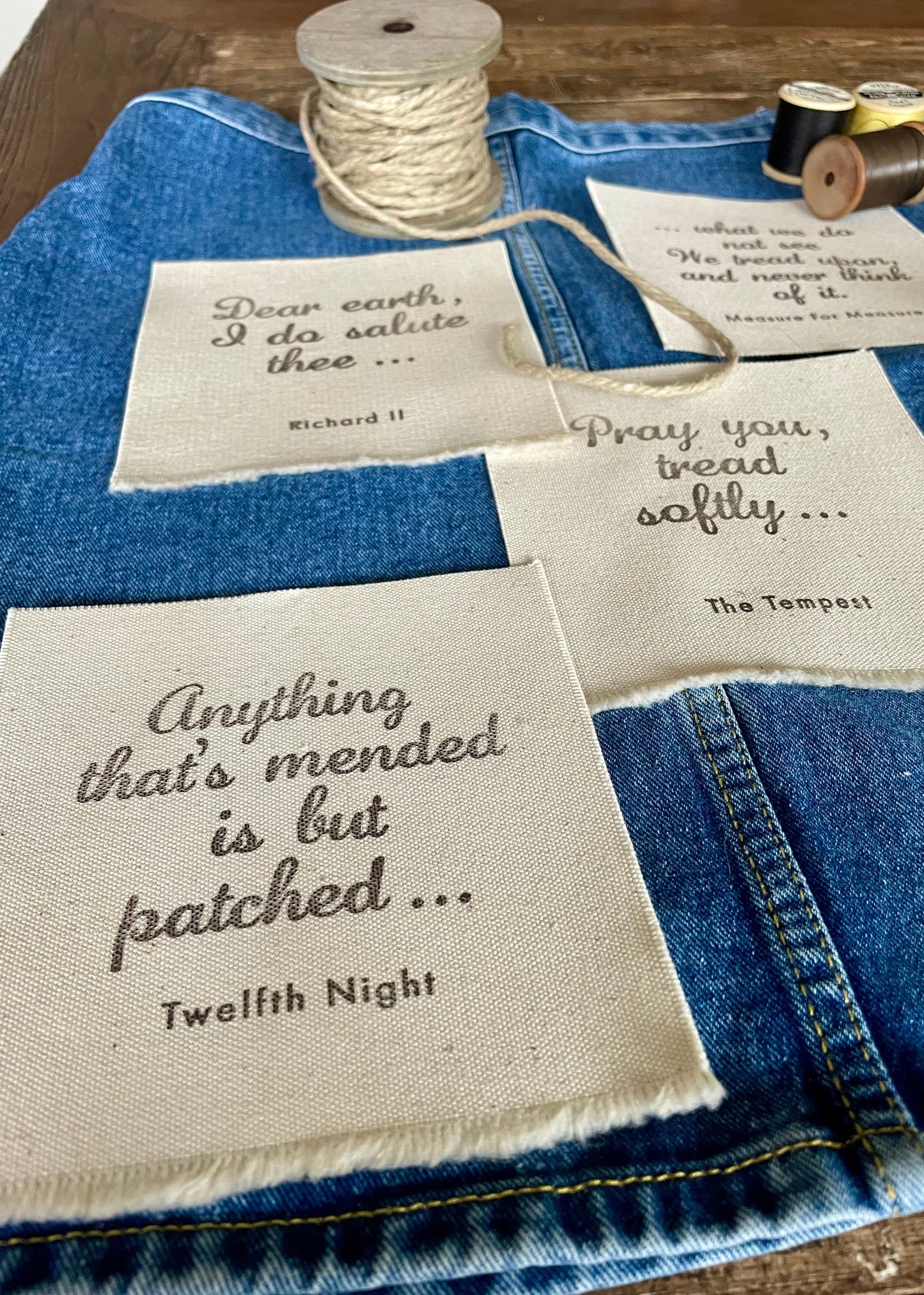 Sew-On Patches Set: Shakespeare's Earth-Friendly Quotes