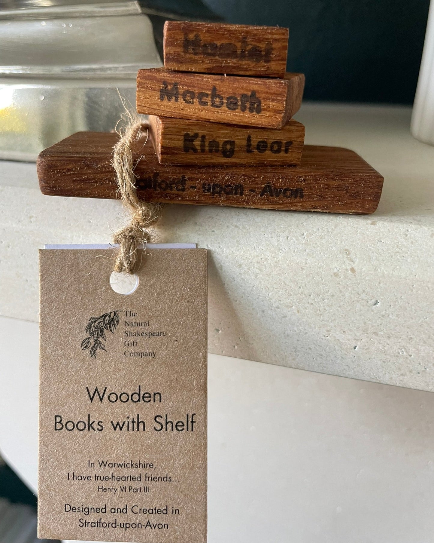 Wooden Souvenir Books with Shelf: Oak