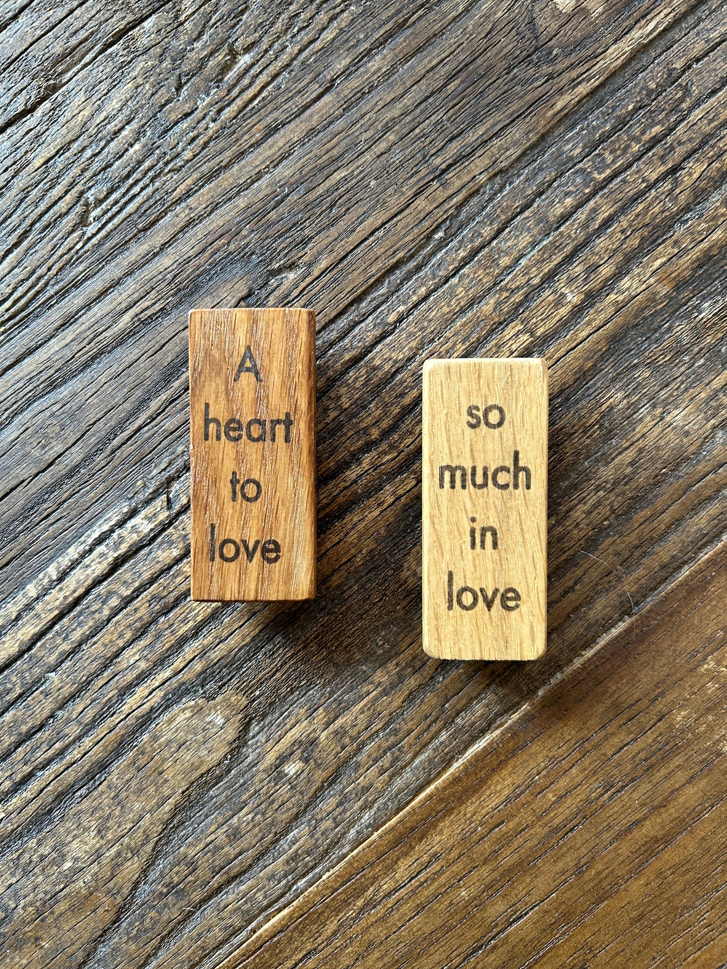Wooden Fridge Magnet: Love Quote