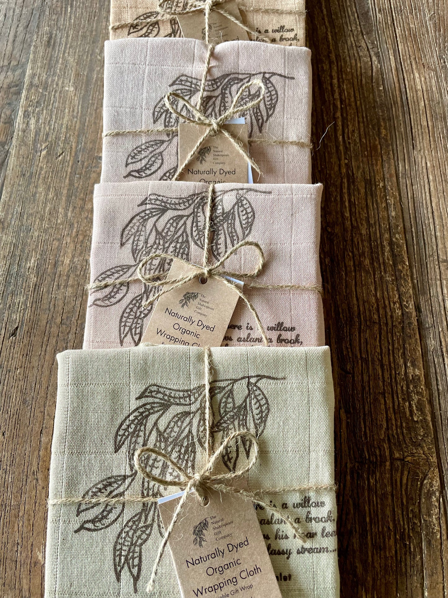 Naturally Dyed Gift Wrapping Cloth: Willow