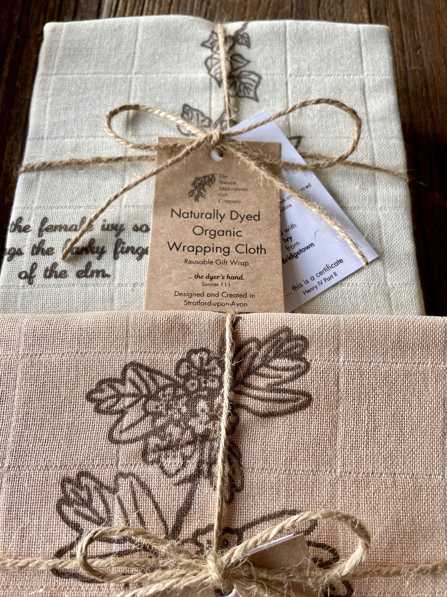 Naturally Dyed Gift Wrapping Cloth: Ivy