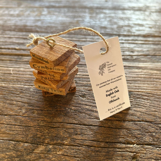 Wooden Hanging Decoration: Stack of Books: Oak
