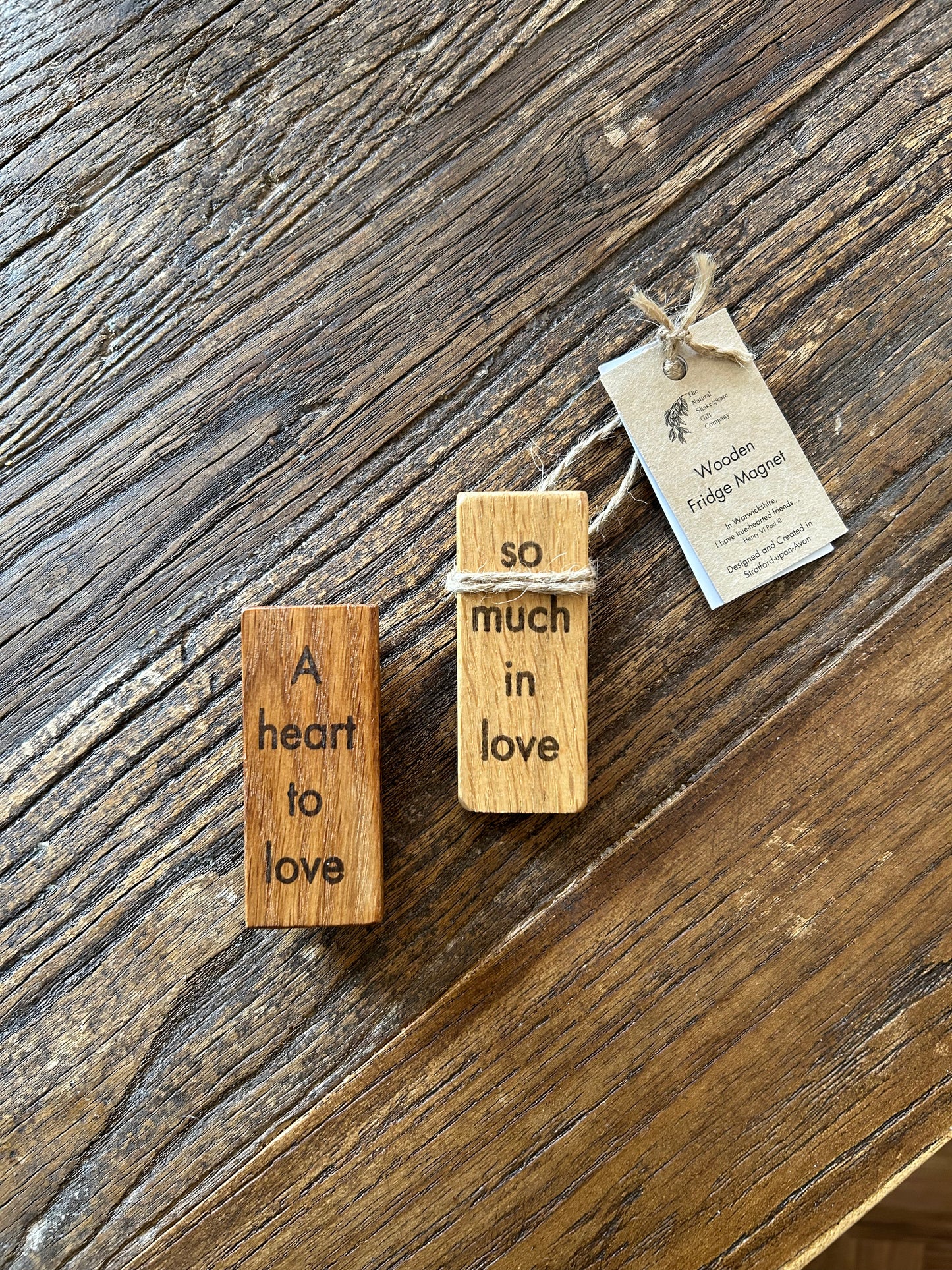 Wooden Fridge Magnet: Love Quote