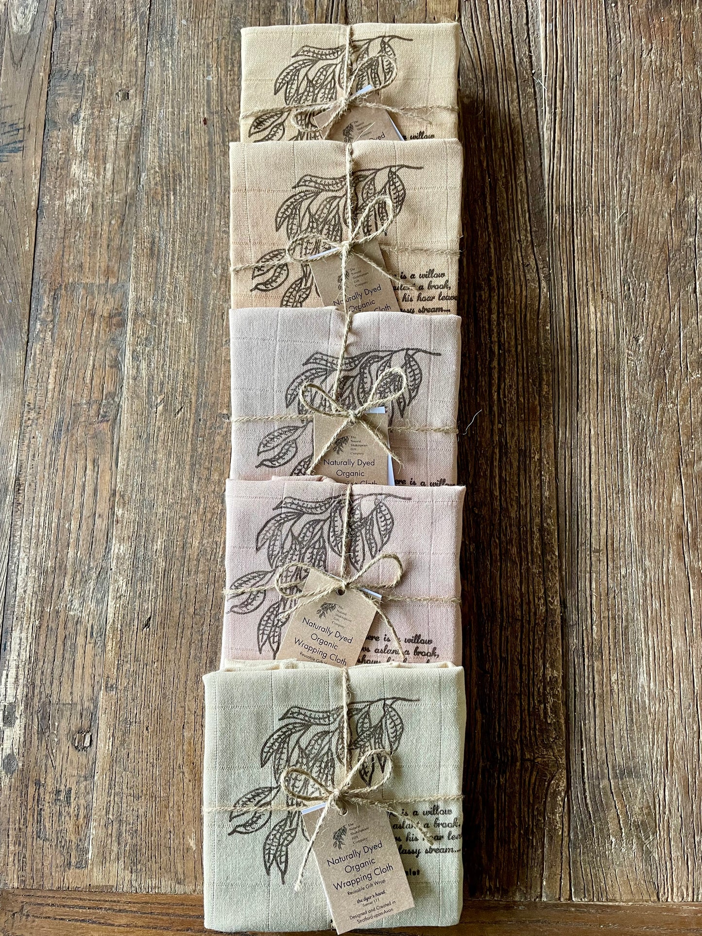 Naturally Dyed Gift Wrapping Cloth: Willow