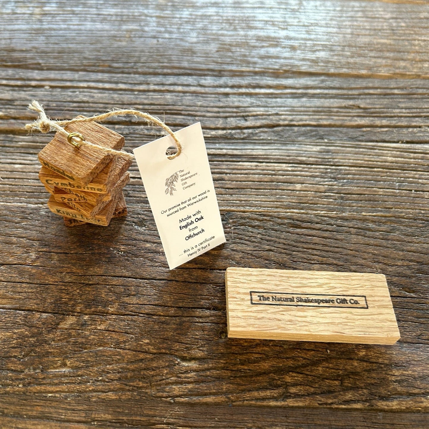 Wooden Hanging Decoration: Stack of Books: Oak