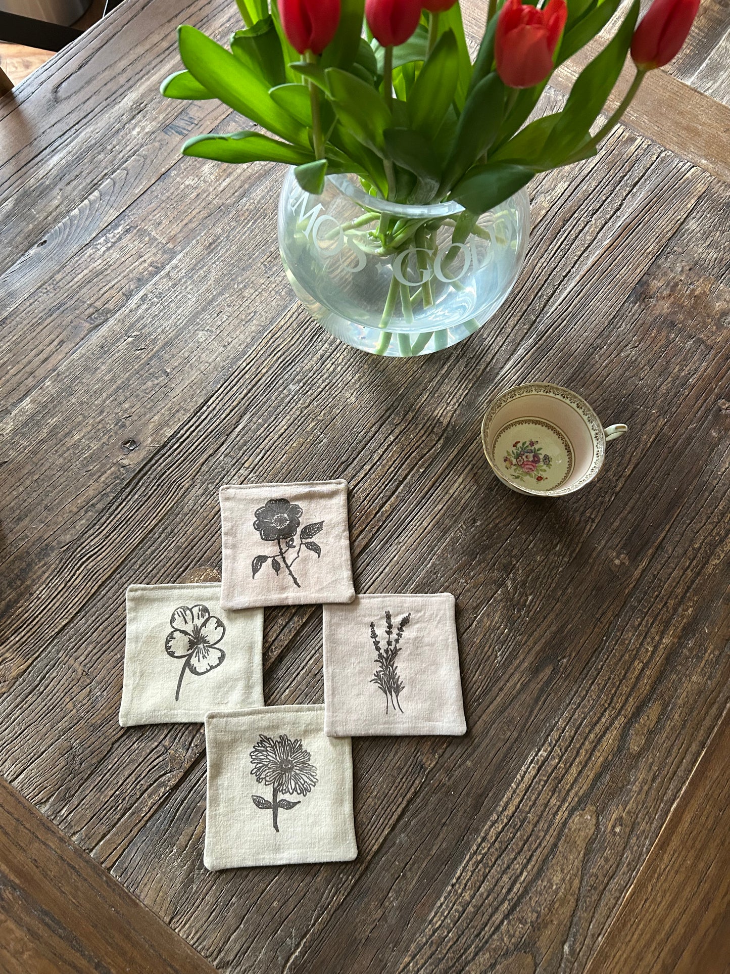 Coasters Set: Shakespeare's Flowers