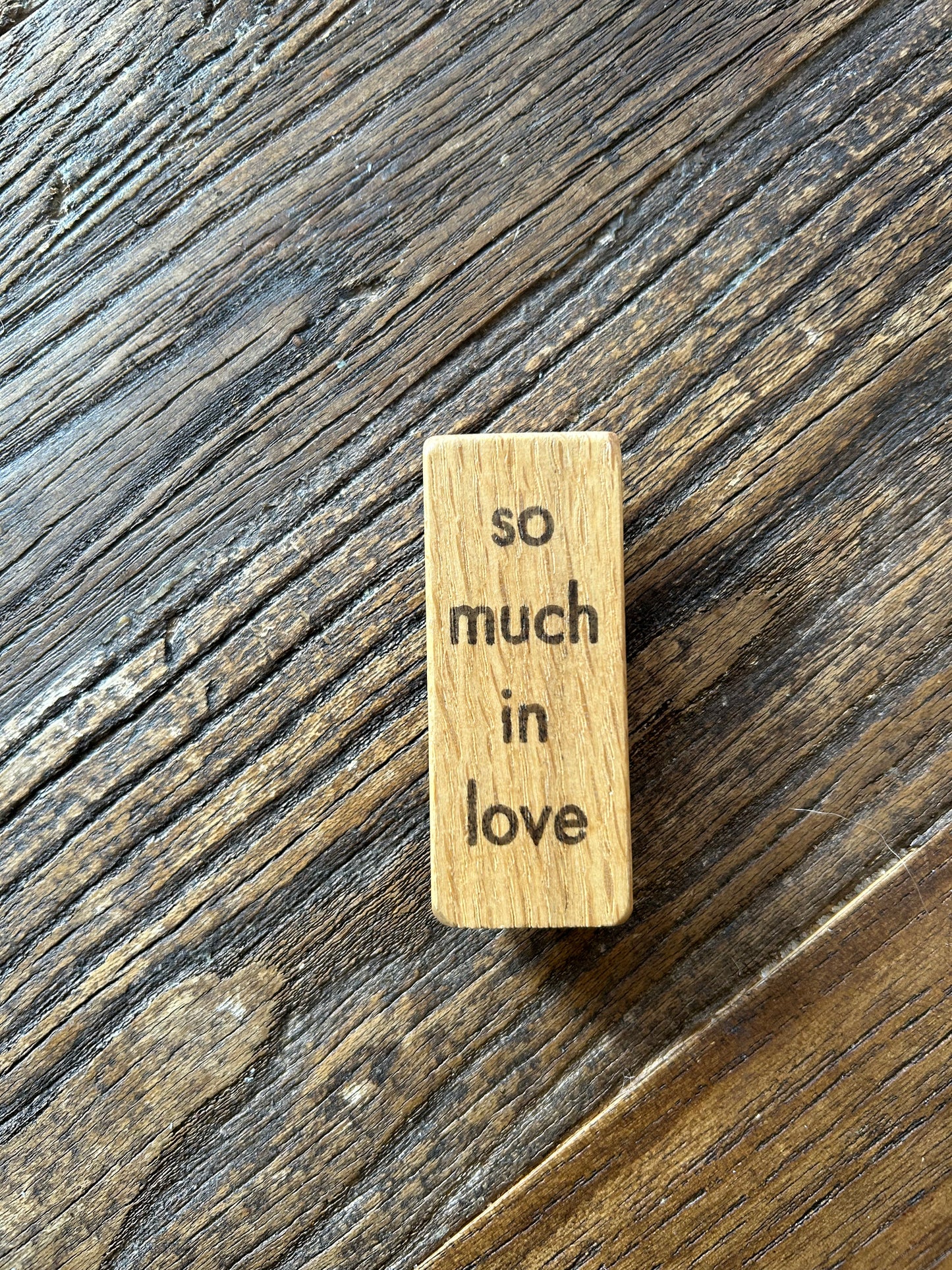 Wooden Fridge Magnet: Love Quote