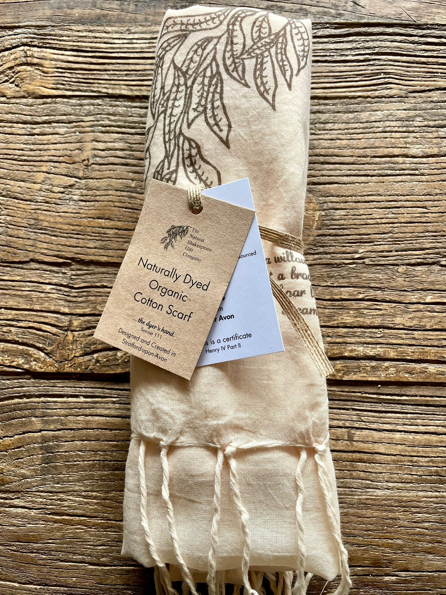 Naturally Dyed Organic Cotton Scarf: Willow