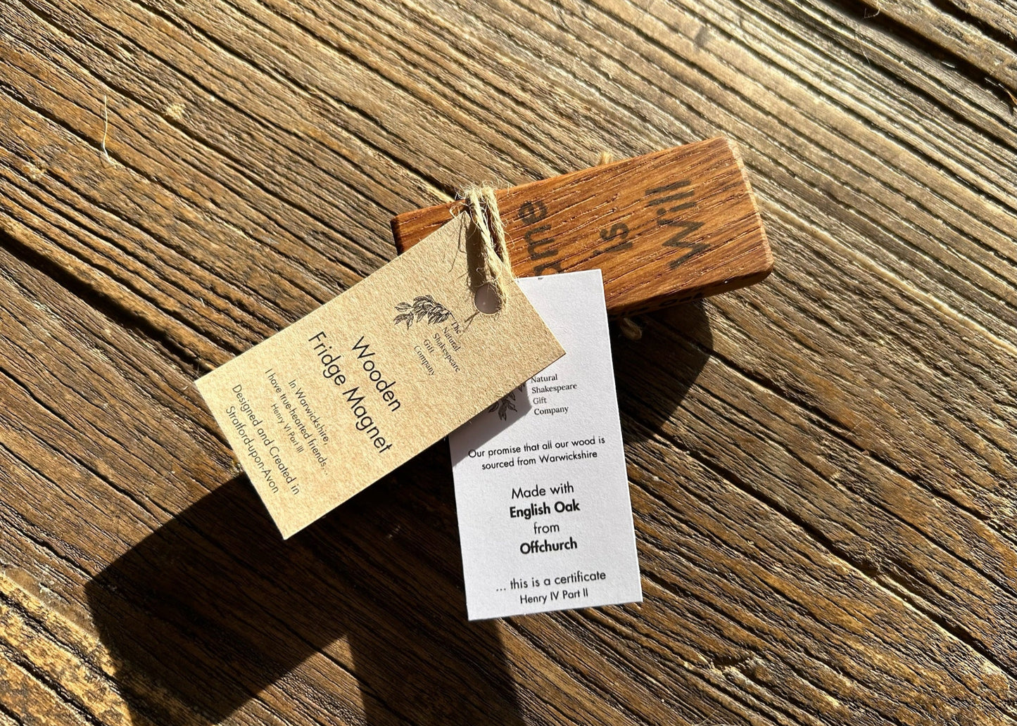 Wooden Fridge Magnet: Oak. 'my name is Will'