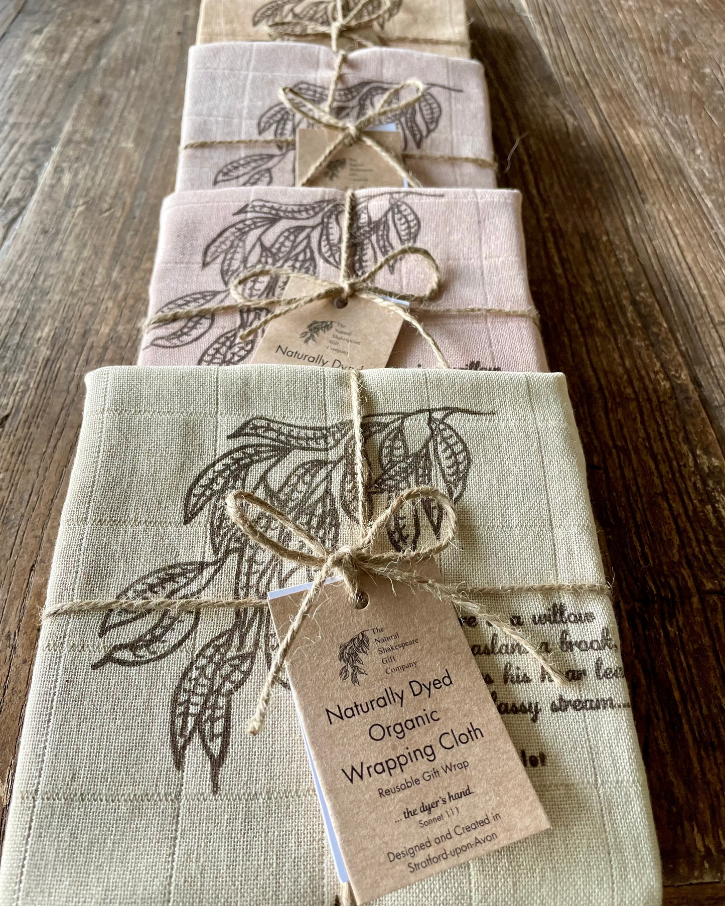 Naturally Dyed Gift Wrapping Cloth: Willow