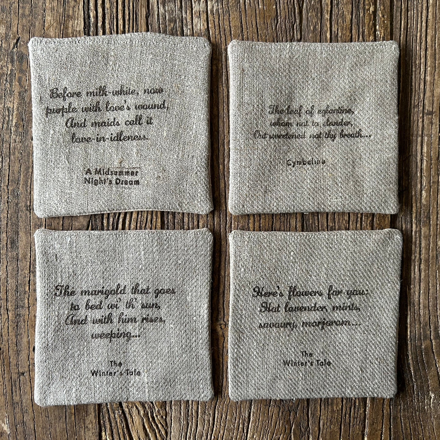 Coasters Set: Shakespeare's Flowers