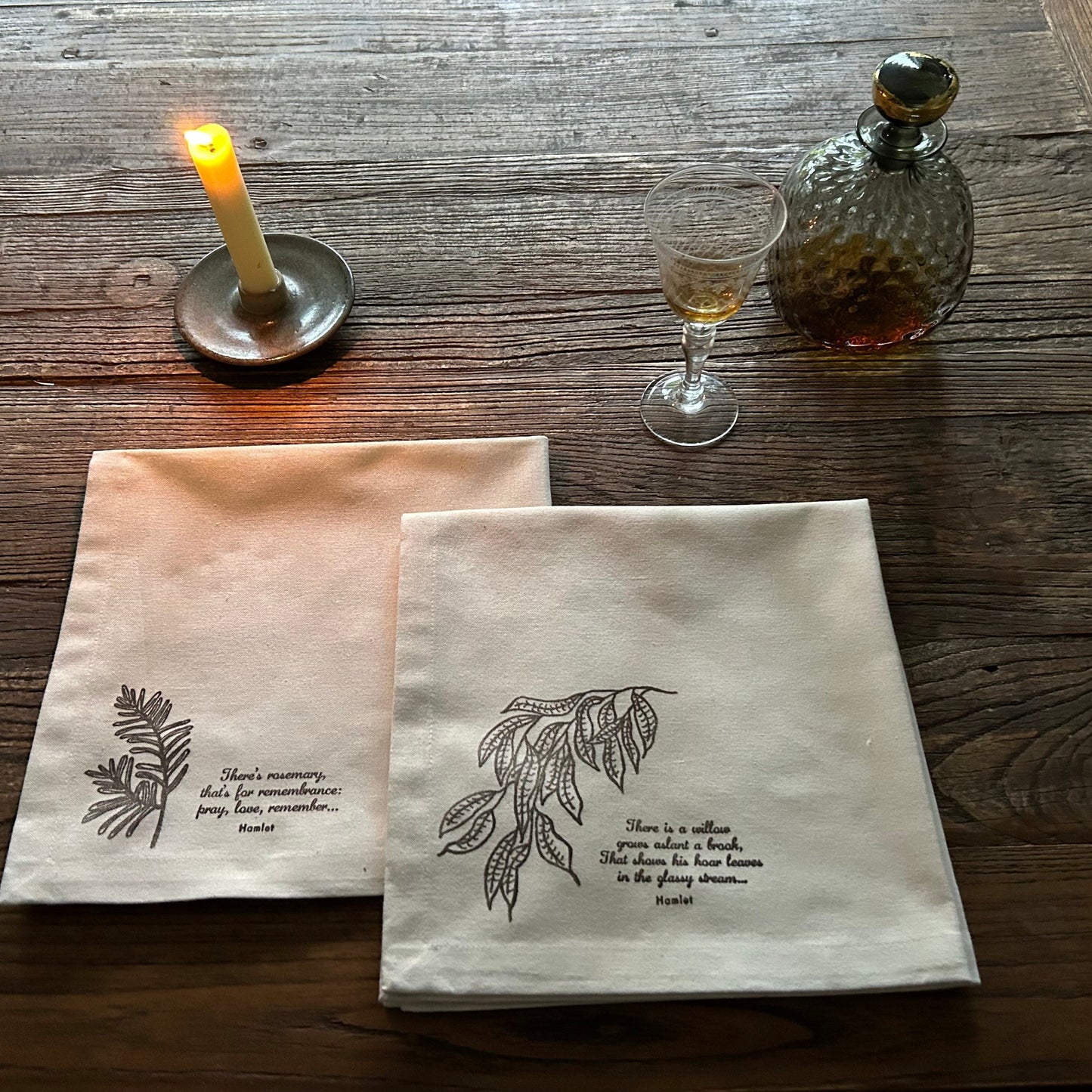 Organic Cotton Napkin Set: Ophelia (Willow and Rosemary)