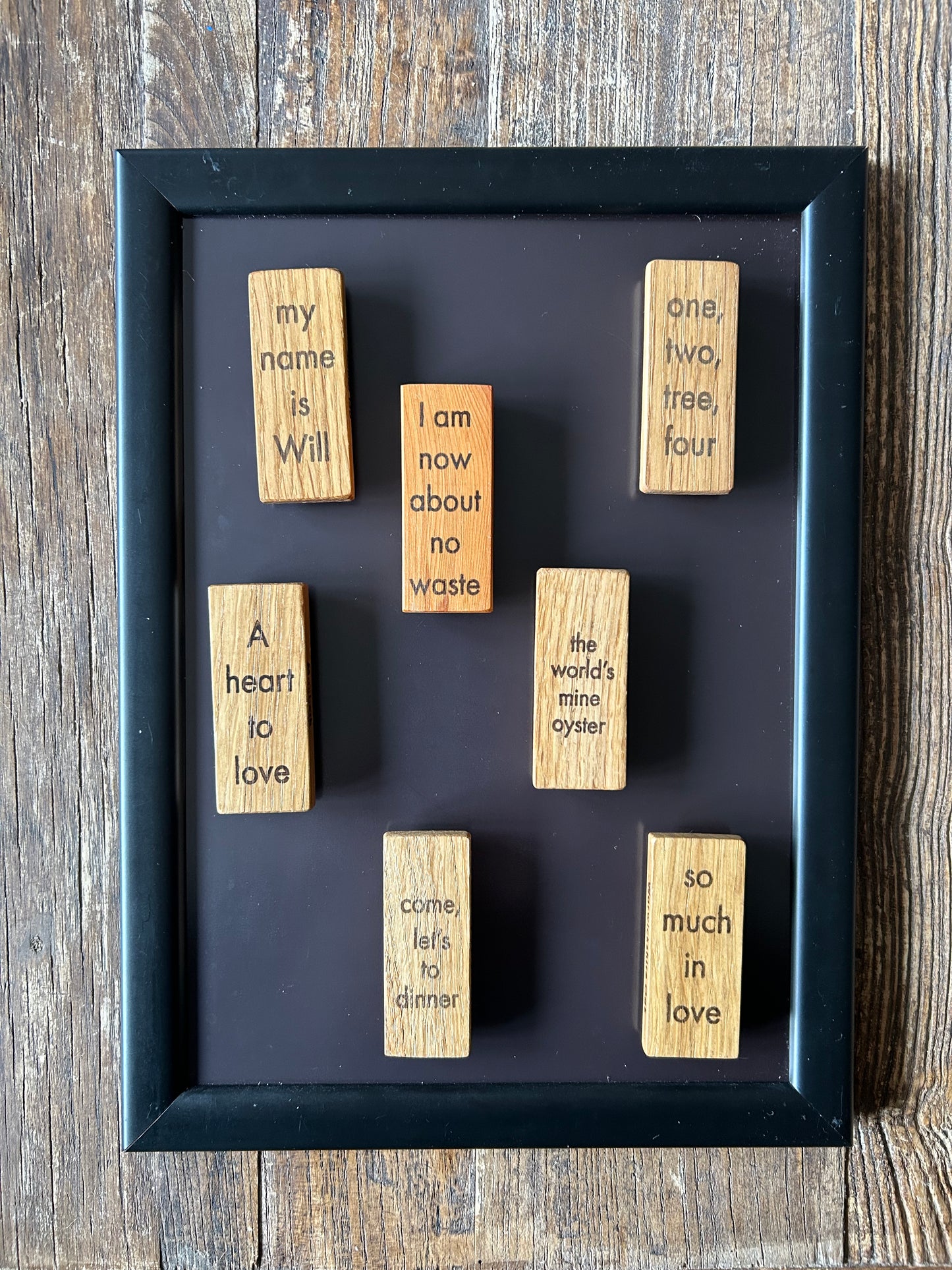 Wooden Fridge Magnet: Love Quote