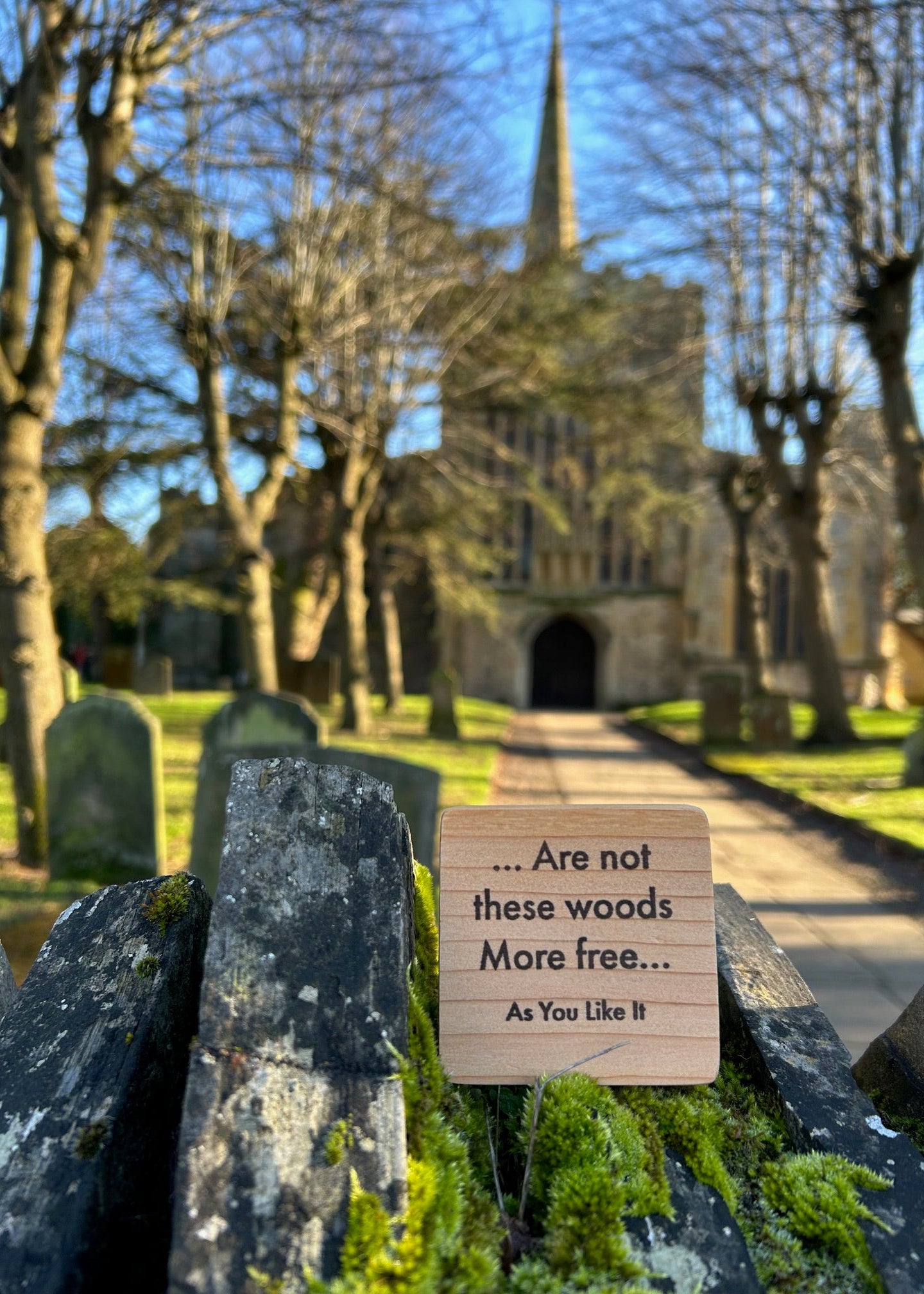 Wooden Shakespeare Quote Block: Cedar. 'Are not these woods More free...'